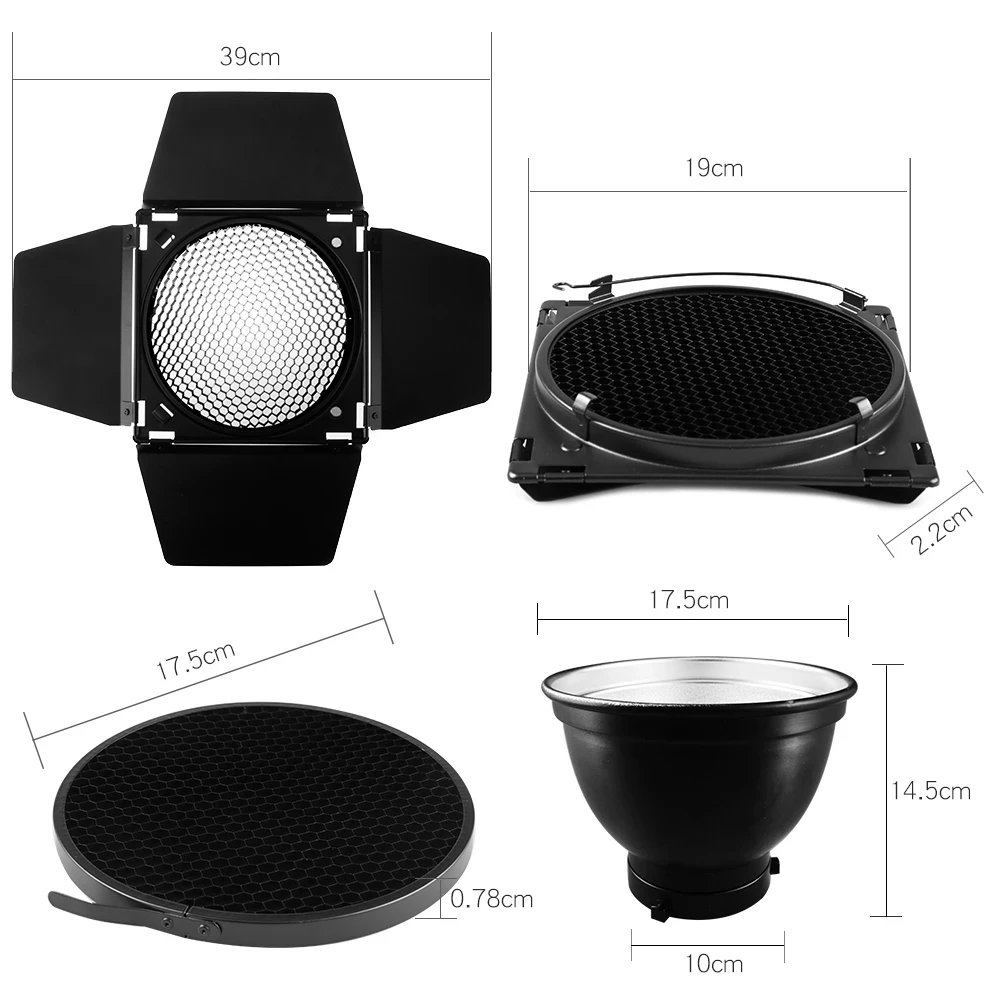 Godox BD-04 Barn Door Standard - огляд і ціна Honeycomb Grid Filter